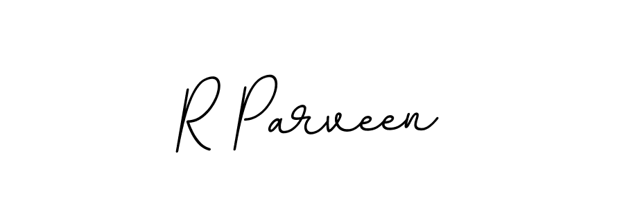 Design your own signature with our free online signature maker. With this signature software, you can create a handwritten (BallpointsItalic-DORy9) signature for name R Parveen. R Parveen signature style 11 images and pictures png