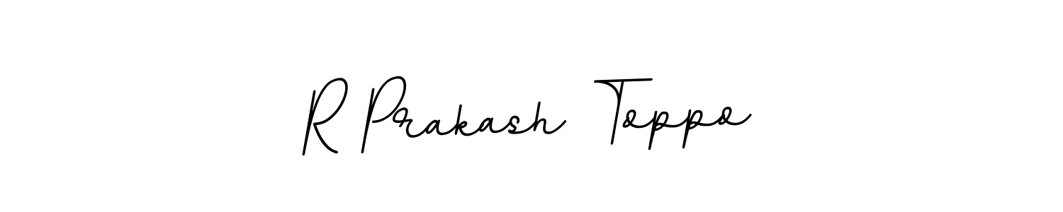 How to make R Prakash Toppo name signature. Use BallpointsItalic-DORy9 style for creating short signs online. This is the latest handwritten sign. R Prakash Toppo signature style 11 images and pictures png