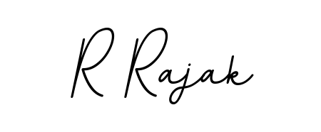 A classic penmanship look for R Rajak. The BallpointsItalic-DORy9 font brings timeless elegance and confidence to every signed document. R Rajak signature style 11 images and pictures png