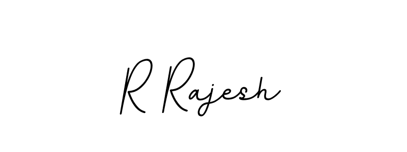 How to make R Rajesh name signature. Use BallpointsItalic-DORy9 style for creating short signs online. This is the latest handwritten sign. R Rajesh signature style 11 images and pictures png