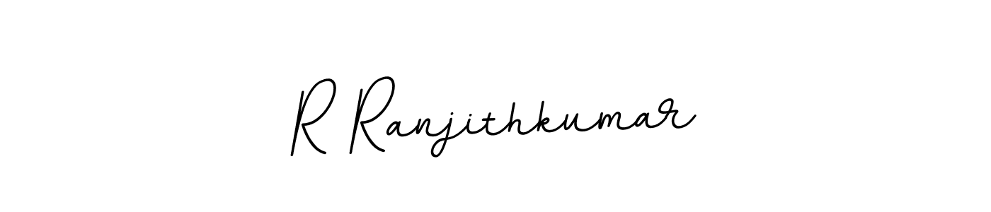 Create a beautiful signature design for name R Ranjithkumar. With this signature (BallpointsItalic-DORy9) fonts, you can make a handwritten signature for free. R Ranjithkumar signature style 11 images and pictures png