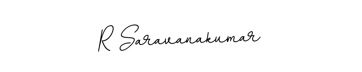 How to make R Saravanakumar name signature. Use BallpointsItalic-DORy9 style for creating short signs online. This is the latest handwritten sign. R Saravanakumar signature style 11 images and pictures png