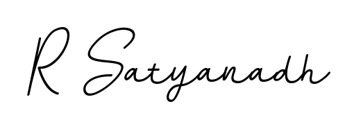 A stylish, flowing autograph style designed for name R Satyanadh using BallpointsItalic-DORy9 typography. Perfect for digital creative projects. R Satyanadh signature style 11 images and pictures png