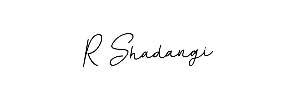 The best way (BallpointsItalic-DORy9) to make a short signature is to pick only two or three words in your name. The name R Shadangi include a total of six letters. For converting this name. R Shadangi signature style 11 images and pictures png