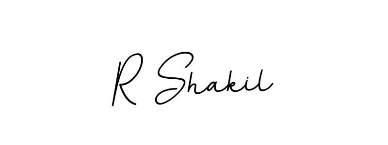 Create a beautiful signature design for name R Shakil. With this signature (BallpointsItalic-DORy9) fonts, you can make a handwritten signature for free. R Shakil signature style 11 images and pictures png
