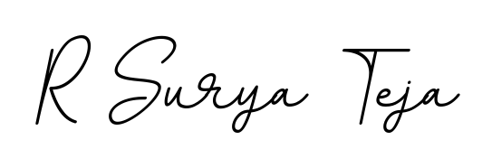 Practice writing R Surya Teja with the flow of BallpointsItalic-DORy9 lettering. A fantastic source of inspiration for developing your personal signature style. R Surya Teja signature style 11 images and pictures png