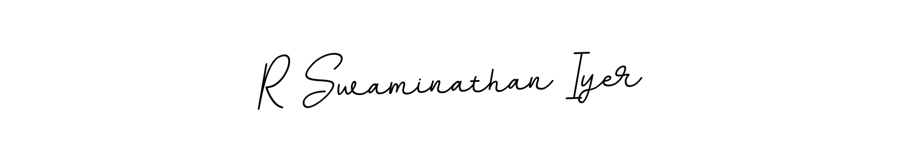 The best way (BallpointsItalic-DORy9) to make a short signature is to pick only two or three words in your name. The name R Swaminathan Iyer include a total of six letters. For converting this name. R Swaminathan Iyer signature style 11 images and pictures png