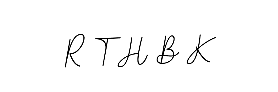 This is the best signature style for the R T H B K name. Also you like these signature font (BallpointsItalic-DORy9). Mix name signature. R T H B K signature style 11 images and pictures png