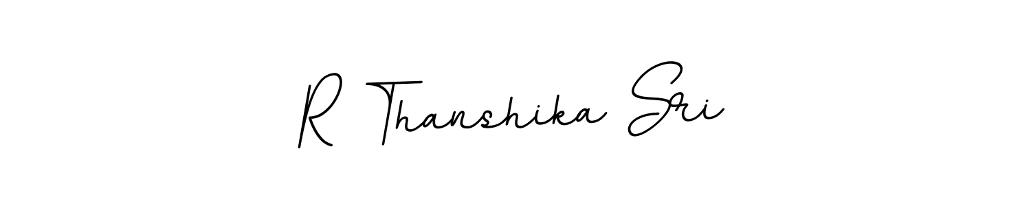 Use a signature maker to create a handwritten signature online. With this signature software, you can design (BallpointsItalic-DORy9) your own signature for name R Thanshika Sri. R Thanshika Sri signature style 11 images and pictures png