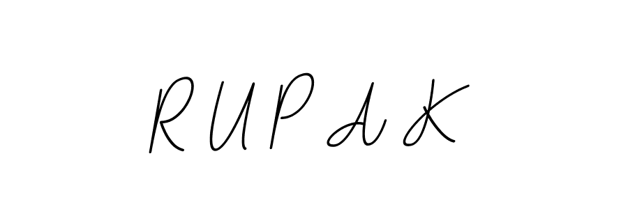 Design your own signature with our free online signature maker. With this signature software, you can create a handwritten (BallpointsItalic-DORy9) signature for name R U P A K. R U P A K signature style 11 images and pictures png