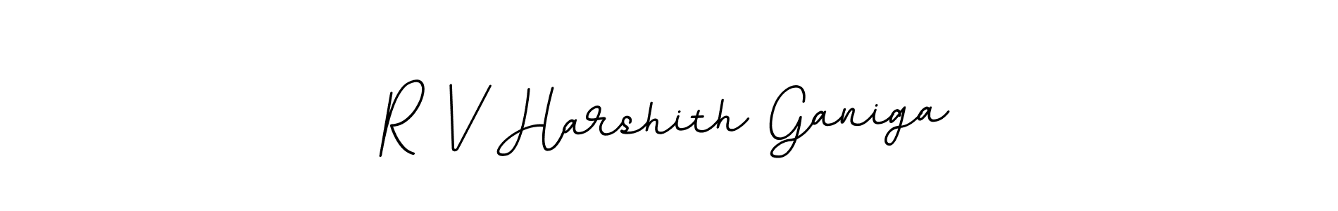 You should practise on your own different ways (BallpointsItalic-DORy9) to write your name (R V Harshith Ganiga) in signature. don't let someone else do it for you. R V Harshith Ganiga signature style 11 images and pictures png