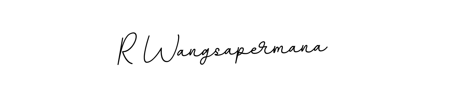 Use a signature maker to create a handwritten signature online. With this signature software, you can design (BallpointsItalic-DORy9) your own signature for name R Wangsapermana. R Wangsapermana signature style 11 images and pictures png