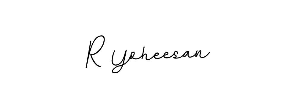 The best way (BallpointsItalic-DORy9) to make a short signature is to pick only two or three words in your name. The name R Yoheesan include a total of six letters. For converting this name. R Yoheesan signature style 11 images and pictures png