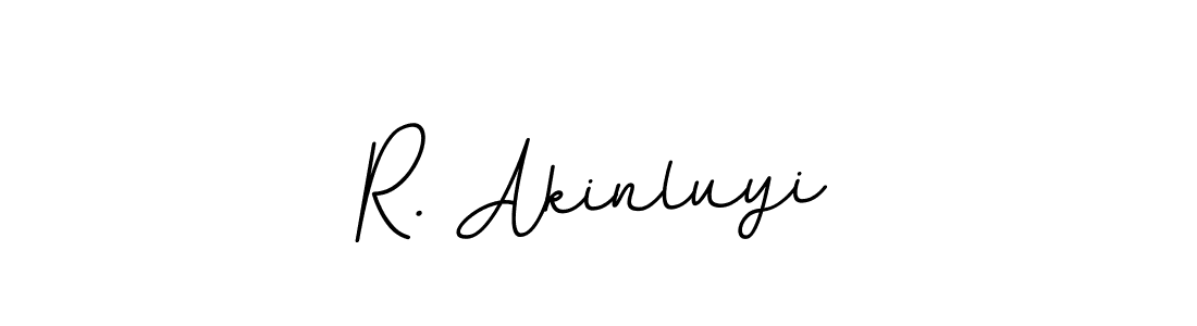 Use a signature maker to create a handwritten signature online. With this signature software, you can design (BallpointsItalic-DORy9) your own signature for name R. Akinluyi. R. Akinluyi signature style 11 images and pictures png