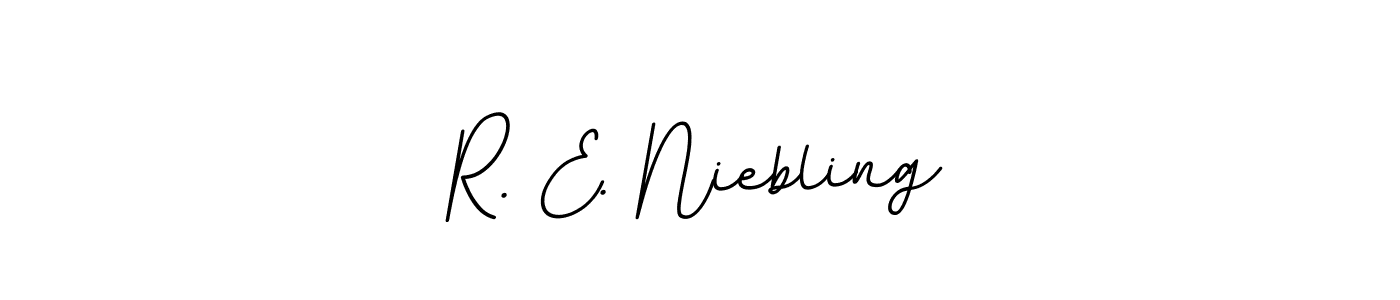 This is the best signature style for the R. E. Niebling name. Also you like these signature font (BallpointsItalic-DORy9). Mix name signature. R. E. Niebling signature style 11 images and pictures png
