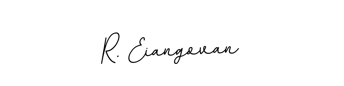 Use a signature maker to create a handwritten signature online. With this signature software, you can design (BallpointsItalic-DORy9) your own signature for name R. Eiangovan. R. Eiangovan signature style 11 images and pictures png