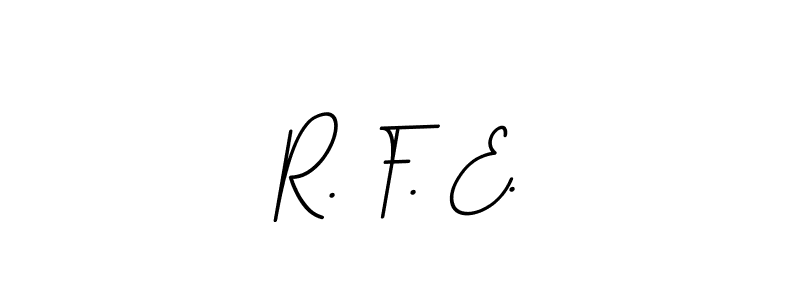 How to make R. F. E. name signature. Use BallpointsItalic-DORy9 style for creating short signs online. This is the latest handwritten sign. R. F. E. signature style 11 images and pictures png