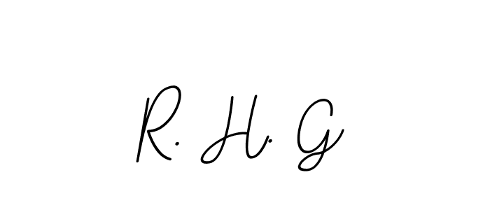 Design your own signature with our free online signature maker. With this signature software, you can create a handwritten (BallpointsItalic-DORy9) signature for name R. H. G. R. H. G signature style 11 images and pictures png