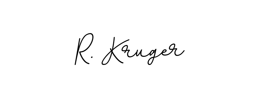 How to make R. Kruger name signature. Use BallpointsItalic-DORy9 style for creating short signs online. This is the latest handwritten sign. R. Kruger signature style 11 images and pictures png