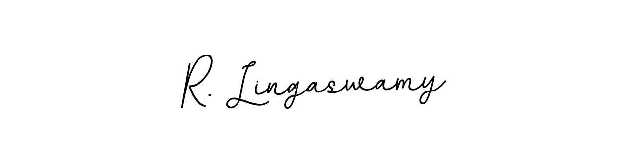 The best way (BallpointsItalic-DORy9) to make a short signature is to pick only two or three words in your name. The name R. Lingaswamy include a total of six letters. For converting this name. R. Lingaswamy signature style 11 images and pictures png