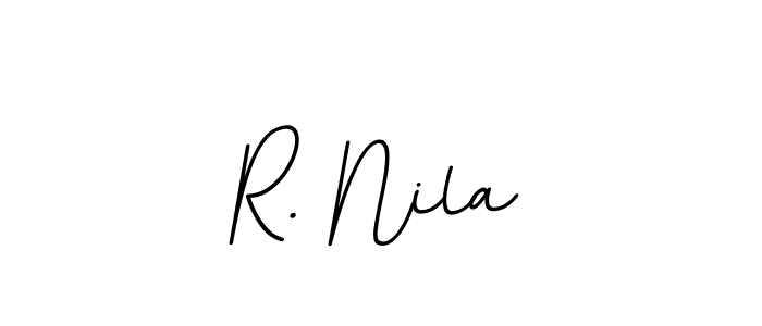 if you are searching for the best signature style for your name R. Nila. so please give up your signature search. here we have designed multiple signature styles  using BallpointsItalic-DORy9. R. Nila signature style 11 images and pictures png