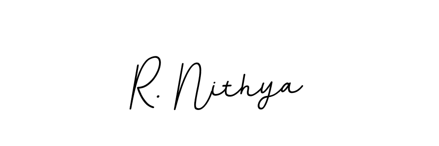 Design your own signature with our free online signature maker. With this signature software, you can create a handwritten (BallpointsItalic-DORy9) signature for name R. Nithya. R. Nithya signature style 11 images and pictures png