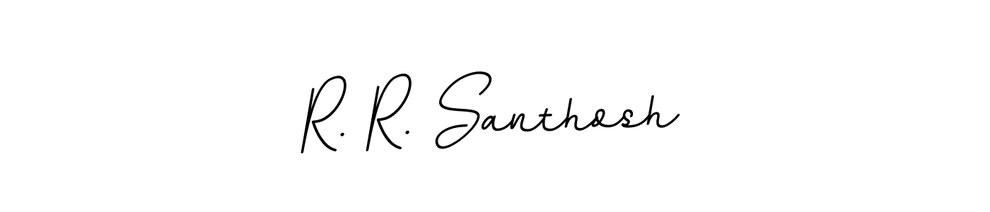 Use a signature maker to create a handwritten signature online. With this signature software, you can design (BallpointsItalic-DORy9) your own signature for name R. R. Santhosh. R. R. Santhosh signature style 11 images and pictures png