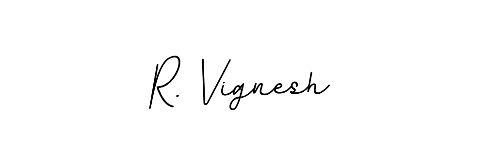 Use a signature maker to create a handwritten signature online. With this signature software, you can design (BallpointsItalic-DORy9) your own signature for name R. Vignesh. R. Vignesh signature style 11 images and pictures png