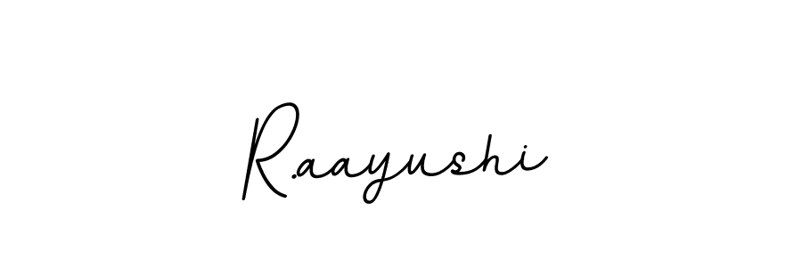 Create a beautiful signature design for name R.aayushi. With this signature (BallpointsItalic-DORy9) fonts, you can make a handwritten signature for free. R.aayushi signature style 11 images and pictures png