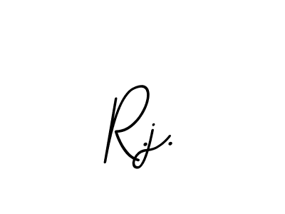 Make a beautiful signature design for name R.j.. With this signature (BallpointsItalic-DORy9) style, you can create a handwritten signature for free. R.j. signature style 11 images and pictures png