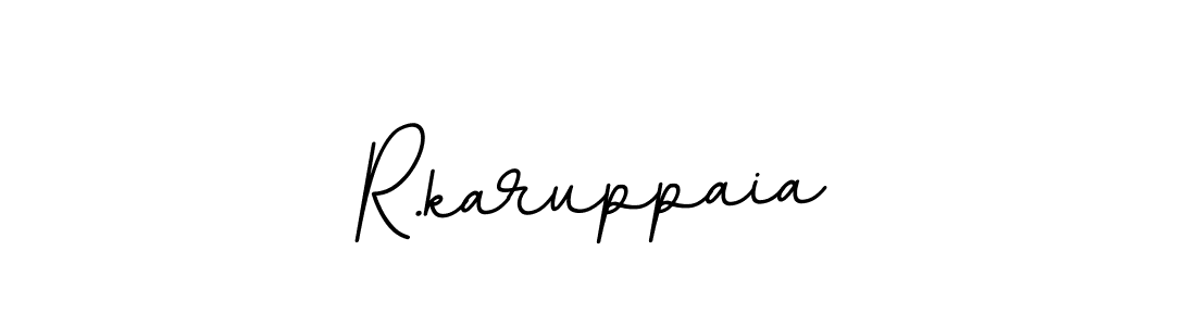 Design your own signature with our free online signature maker. With this signature software, you can create a handwritten (BallpointsItalic-DORy9) signature for name R.karuppaia. R.karuppaia signature style 11 images and pictures png