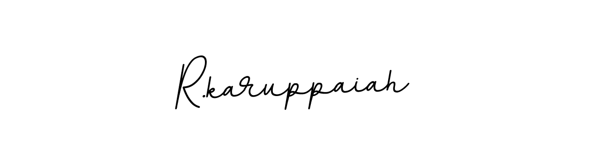 How to make R.karuppaiah name signature. Use BallpointsItalic-DORy9 style for creating short signs online. This is the latest handwritten sign. R.karuppaiah signature style 11 images and pictures png