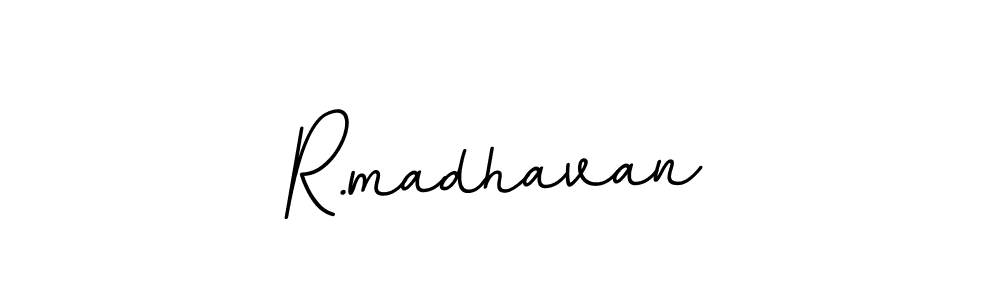 How to make R.madhavan name signature. Use BallpointsItalic-DORy9 style for creating short signs online. This is the latest handwritten sign. R.madhavan signature style 11 images and pictures png