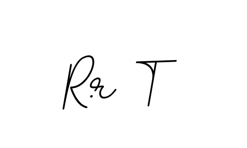 Design your own signature with our free online signature maker. With this signature software, you can create a handwritten (BallpointsItalic-DORy9) signature for name R.r T. R.r T signature style 11 images and pictures png