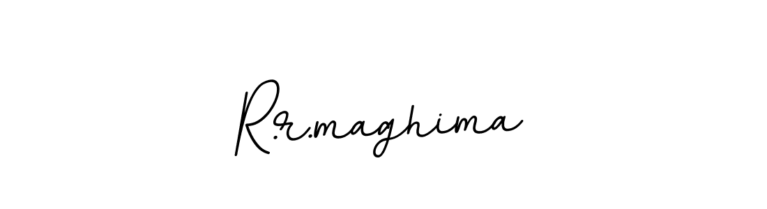 How to make R.r.maghima name signature. Use BallpointsItalic-DORy9 style for creating short signs online. This is the latest handwritten sign. R.r.maghima signature style 11 images and pictures png