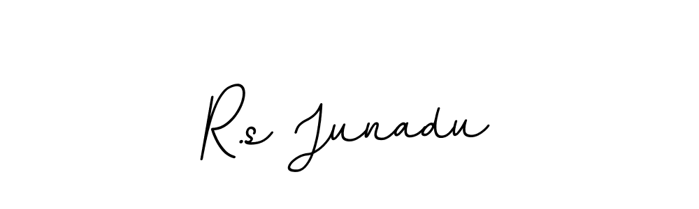 How to make R.s Junadu name signature. Use BallpointsItalic-DORy9 style for creating short signs online. This is the latest handwritten sign. R.s Junadu signature style 11 images and pictures png