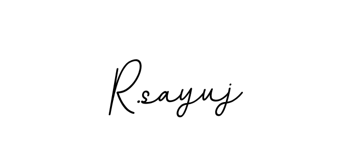 Use a signature maker to create a handwritten signature online. With this signature software, you can design (BallpointsItalic-DORy9) your own signature for name R.sayuj. R.sayuj signature style 11 images and pictures png