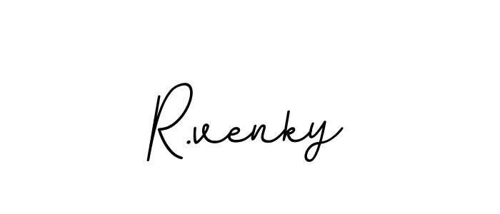 Design your own signature with our free online signature maker. With this signature software, you can create a handwritten (BallpointsItalic-DORy9) signature for name R.venky. R.venky signature style 11 images and pictures png