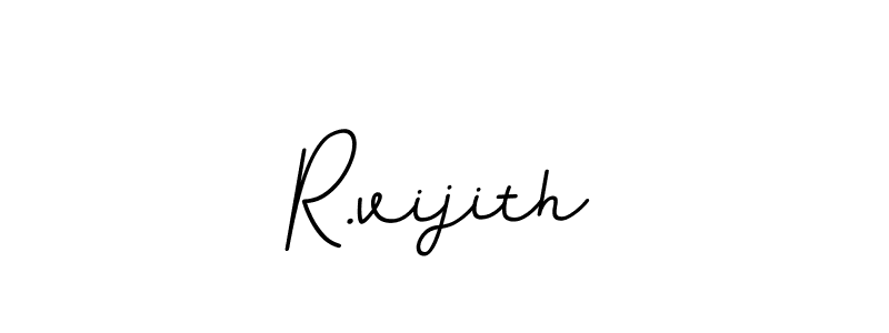 Use a signature maker to create a handwritten signature online. With this signature software, you can design (BallpointsItalic-DORy9) your own signature for name R.vijith. R.vijith signature style 11 images and pictures png