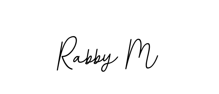 It looks lik you need a new signature style for name Rabby M. Design unique handwritten (BallpointsItalic-DORy9) signature with our free signature maker in just a few clicks. Rabby M signature style 11 images and pictures png