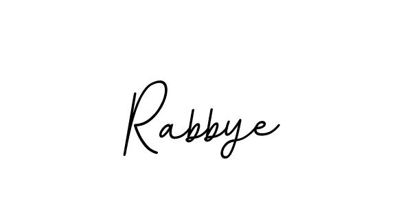 Use a signature maker to create a handwritten signature online. With this signature software, you can design (BallpointsItalic-DORy9) your own signature for name Rabbye. Rabbye signature style 11 images and pictures png