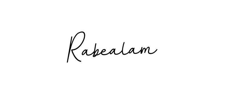 Use a signature maker to create a handwritten signature online. With this signature software, you can design (BallpointsItalic-DORy9) your own signature for name Rabealam. Rabealam signature style 11 images and pictures png