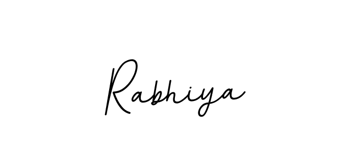 Use a signature maker to create a handwritten signature online. With this signature software, you can design (BallpointsItalic-DORy9) your own signature for name Rabhiya. Rabhiya signature style 11 images and pictures png
