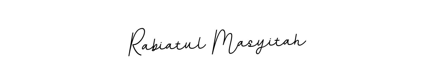 Also You can easily find your signature by using the search form. We will create Rabiatul Masyitah name handwritten signature images for you free of cost using BallpointsItalic-DORy9 sign style. Rabiatul Masyitah signature style 11 images and pictures png