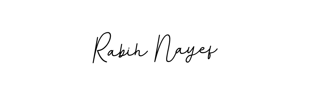 How to make Rabih Nayef name signature. Use BallpointsItalic-DORy9 style for creating short signs online. This is the latest handwritten sign. Rabih Nayef signature style 11 images and pictures png