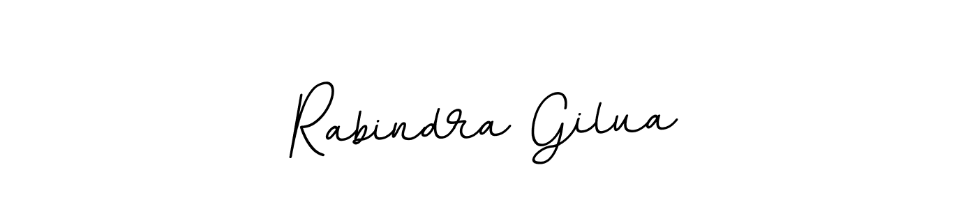 How to make Rabindra Gilua name signature. Use BallpointsItalic-DORy9 style for creating short signs online. This is the latest handwritten sign. Rabindra Gilua signature style 11 images and pictures png