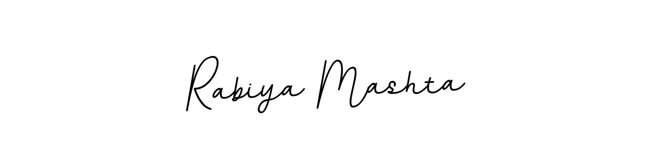 BallpointsItalic-DORy9 is a professional signature style that is perfect for those who want to add a touch of class to their signature. It is also a great choice for those who want to make their signature more unique. Get Rabiya Mashta name to fancy signature for free. Rabiya Mashta signature style 11 images and pictures png