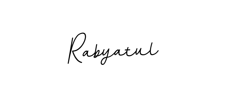 Create a beautiful signature design for name Rabyatul. With this signature (BallpointsItalic-DORy9) fonts, you can make a handwritten signature for free. Rabyatul signature style 11 images and pictures png