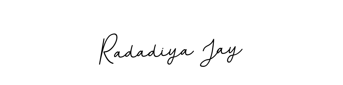How to make Radadiya Jay name signature. Use BallpointsItalic-DORy9 style for creating short signs online. This is the latest handwritten sign. Radadiya Jay signature style 11 images and pictures png