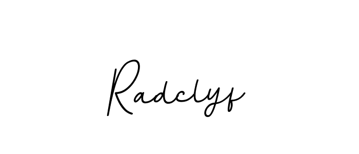 How to make Radclyf name signature. Use BallpointsItalic-DORy9 style for creating short signs online. This is the latest handwritten sign. Radclyf signature style 11 images and pictures png